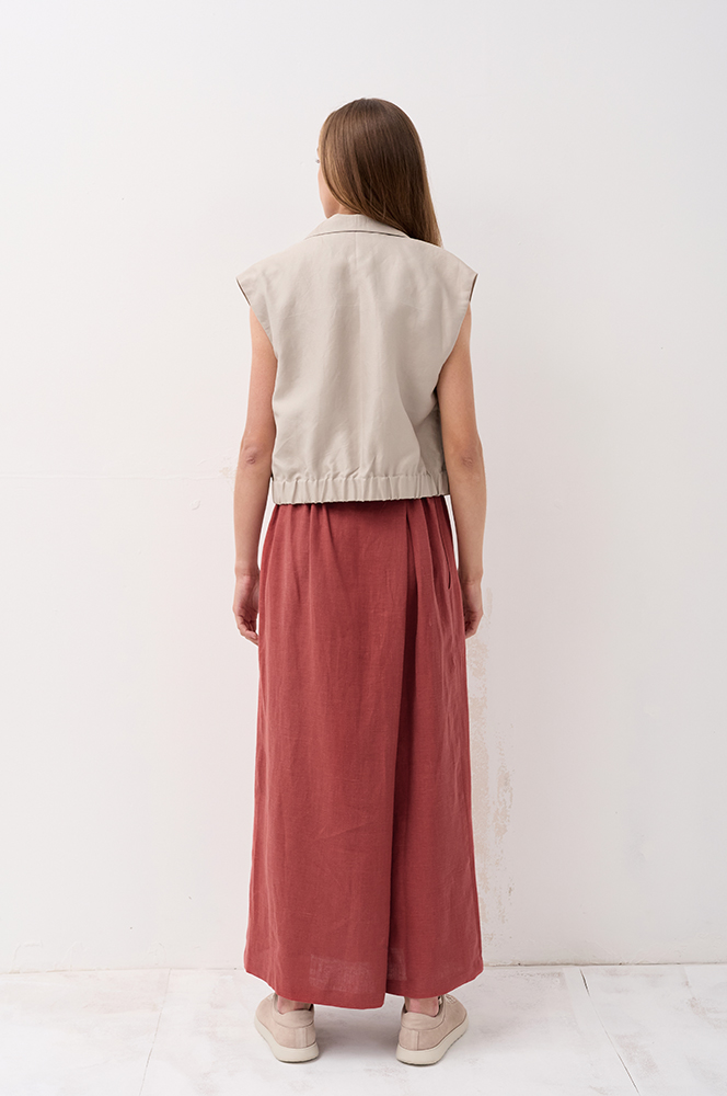 Штани хакама льон теракот (БР 79/2)